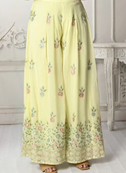 Bottom From Yellow Georgette Embroidered Palazzo Suit After Six Wear -C Bazaar Shop Yellow Georgette Embroidered Palazzo Suit SLBS02303903 rrc2
