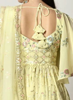 Bottom From Yellow Georgette Embroidered Palazzo Suit After Six Wear -C Bazaar Shop Yellow Georgette Embroidered Palazzo Suit SLBS02303903 rrc3