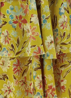 Yellow Georgette Layered Style Dress After Six Wear -C Bazaar Shop Yellow Georgette Layered Style Dress DRBS02208417 rrc4