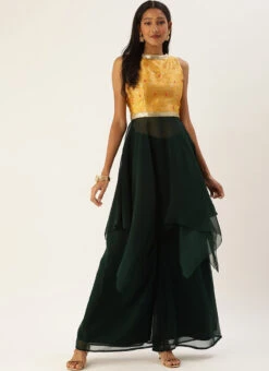 Yellow N Green Floor Length Palazzo Set Festive Wear 6 Yellow N Green Floor Length Palazzo Set Festive Wear -C Bazaar Shop Yellow N Green Floor Length Palazzo Set KSBS02201301 u