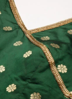 Yellow N Green Taffeta Jacquard Anarkali Suit Festive Wear -C Bazaar Shop Yellow N Green Taffeta Jacquard Anarkali Suit SLBS02301047 rrc1