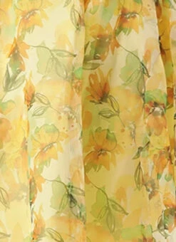 Yellow Organza Mini Dress Party Wear -C Bazaar Shop Yellow Organza Mini Dress DRBS02209616 rrc4