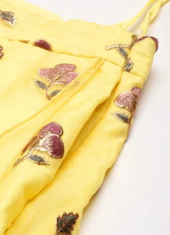 Skirt From Yellow Organza N Pink Art Silk Skirt N Top Set After Six Wear -C Bazaar Shop Yellow Organza N Pink Art Silk Skirt N Top Set IWBS02211065 rrc3