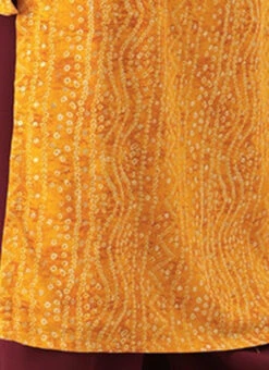 Yellow Printed Viscose Rayon Kurta Work Wear -C Bazaar Shop Yellow Printed Viscose Rayon Kurta KRBS02307720 rrc4