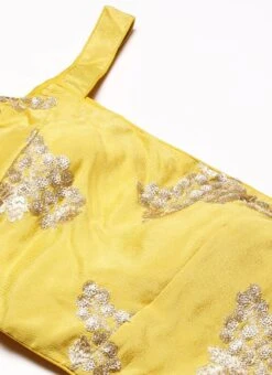 Yellow Sequins Embroidered Chinon Blouse Festive Wear -C Bazaar Shop Yellow Sequins Embroidered Chinon Blouse BLBS02301971 rrc1