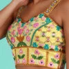 Yellow Silk Embroidered Work Blouse Party Wear
