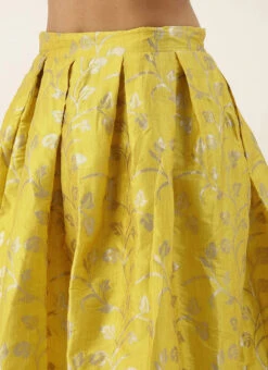 Yellow Taffeta Jacquard Skirt Festive Wear -C Bazaar Shop Yellow Taffeta Jacquard Skirt WBBS02306478 rrc1