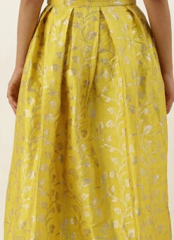 Yellow Taffeta Jacquard Skirt Festive Wear -C Bazaar Shop Yellow Taffeta Jacquard Skirt WBBS02306478 rrc2