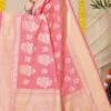 Zari Weaving Patola Silk Baby Pink Color Saree Festive Wear