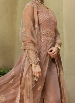 Amyra Dastur Mauve Net Embroidered Anarklai Suit Party Wear
