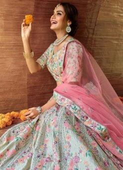 Arctic Blue Satin Sequins Embroidery Umbrella Lehenga Wedding Wear 7 Arctic Blue Satin Sequins Embroidery Umbrella Lehenga Wedding Wear -C Bazaar Shop arctic blue satin sequins embroidery umbrella lehenga ghsak42097107 b