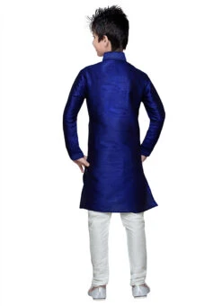 Art Silk Dark Royal Blue Boys Kurta Pyjama -C Bazaar Shop art silk dark royal blue boys kurta pyjama kdmrg155 b