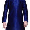 Art Silk Dark Royal Blue Boys Kurta Pyjama