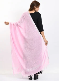 Baby Pink Linen Cotton Dupatta Work Wear -C Bazaar Shop baby pink linen cotton dupatta dpdmimfd170 b