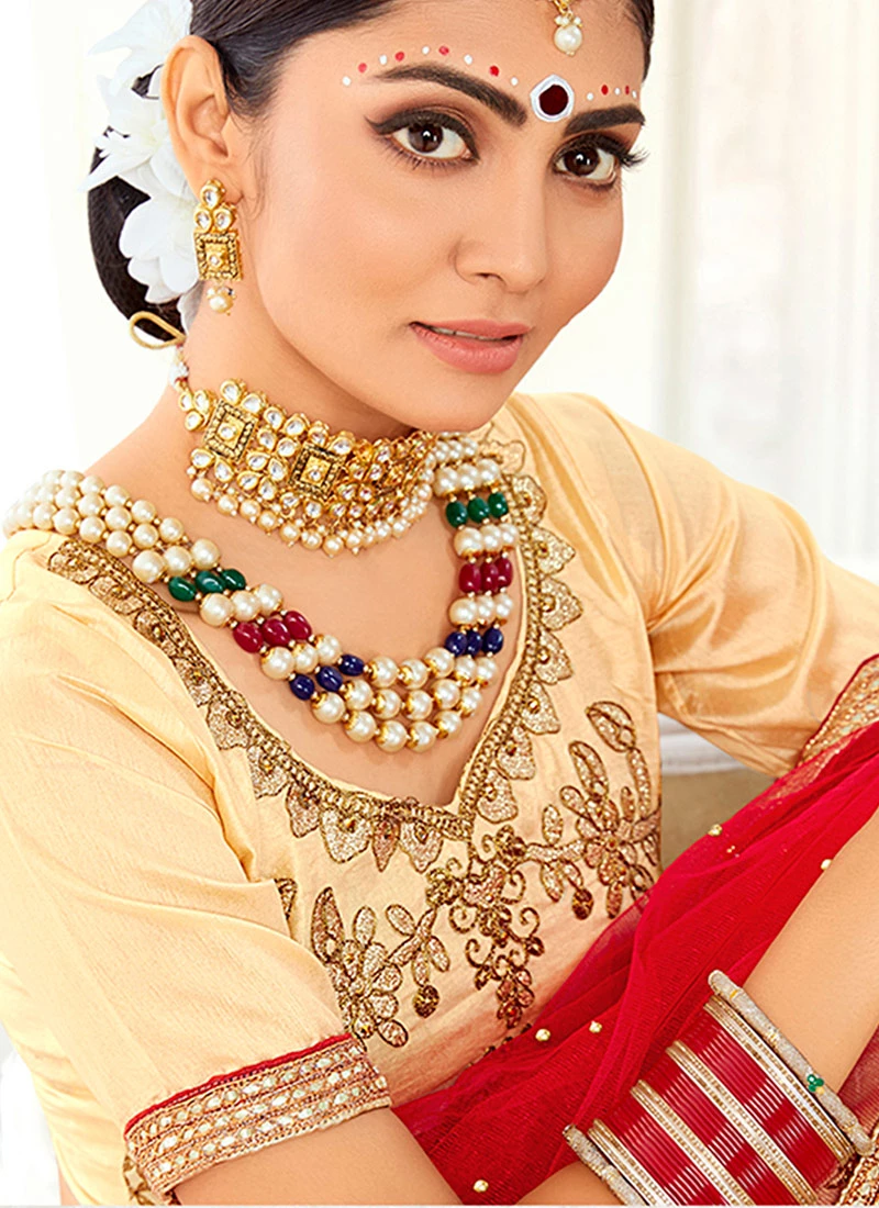 Beige Art Silk A Line Lehenga Party Wear 1 Beige Art Silk A Line Lehenga Party Wear