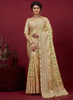 Beige Art Silk Cotton Printed Chikankari Sari Festive Wear 6 Beige Art Silk Cotton Printed Chikankari Sari Festive Wear -C Bazaar Shop beige art silk cotton printed chikankari sari sasacw8740 u