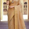 Beige Art Silk Jacquard Sari Festive Wear