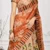 Beige Art Silk Kalamkari Print Umbrella Lehenga Festive Wear