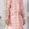 Beige Art Silk Printed Kurta Pyjama Party Wear