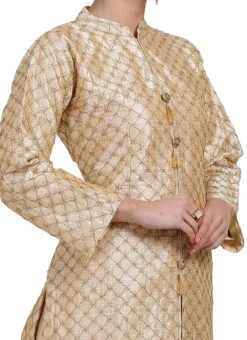 Beige Dupion Silk Long Choli A Line Lehenga Party Wear