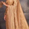 Beige Kanjivaram Silk Weaving Saree Festive Wear