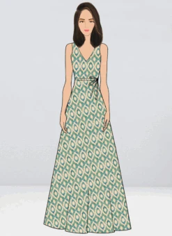 Beige N Sea Green Printed Floor Length Gown Party Wear -C Bazaar Shop beige n sea green printed floor length gown IWBS02005642 u