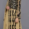 Beige Net Thread Work Anarkali Suit Party Wear