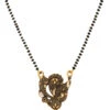 Black Antique Gold Plated Ganesh Shape Mangalsutra Wedding Wear