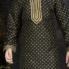 Black Art Dupion Silk Kids Kurta Pyjama