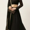 Black Art Silk A Line Lehenga Festive Wear