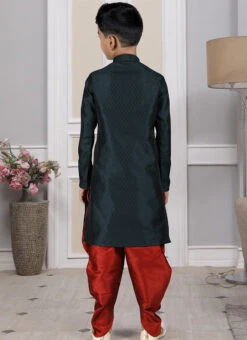 Black Art Silk Embroidered Kurta Pyjama Party Wear -C Bazaar Shop black art silk embroidered kurta pyjama kdmrg12049 b