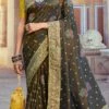 Black Art Silk Jacquard Sari Festive Wear