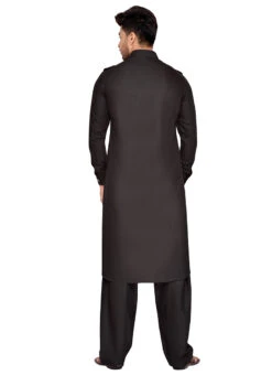 Black Art Silk Pathani Set -C Bazaar Shop black art silk pathani set kpmrg1563 b