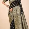 Black Art Silk Sari Festive Wear