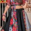 Black Blended Cotton Kutch Work Chaniya Choli Festive Wear