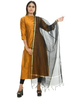 Black Chanderi Cotton Dupatta Festive Wear 6 Black Chanderi Cotton Dupatta Festive Wear -C Bazaar Shop black chanderi cotton dupatta dpdmfmfd019 u