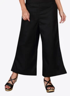 Black Cotton Culottes After Six Wear -C Bazaar Shop black cotton culottes wbcul0012b b