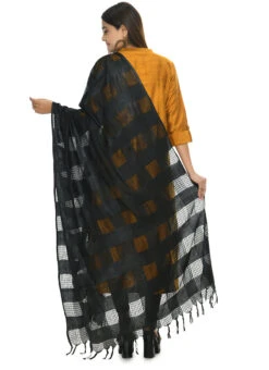 Black Cotton Dupatta Festive Wear -C Bazaar Shop black cotton dupatta dpdmfmfd016 b