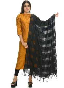 Black Cotton Dupatta Festive Wear -C Bazaar Shop black cotton dupatta dpdmfmfd016 u