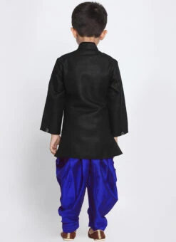 Black Dupion Silk Indowestern Sherwani Wedding Wear -C Bazaar Shop black dupion silk indowestern sherwani kdbdmf855bkrb b