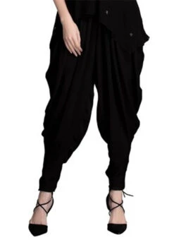 Black Faux Crepe Patiala Pant Work Wear -C Bazaar Shop black faux crepe patiala pant wbjsns19 u
