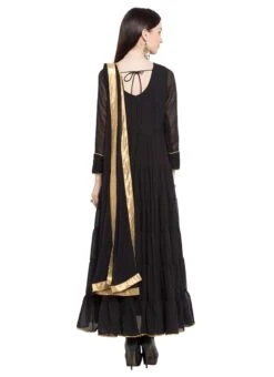 Black Georgette Ankle Length Anarkali Suit Party Wear -C Bazaar Shop black georgette ankle length anarkali suit slmnc1658 b