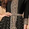 Shamita Shetty Black Georgette Embroidered Anarkal Party Wear