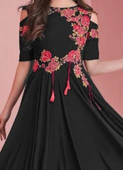 Black Georgette Salwar Set Work Wear