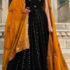 Black Georgette Sequins Embroidery Anarkali Gown Party Wear