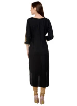 Black Kurta Churidar Set Work Wear -C Bazaar Shop black kurta churidar set krsdmf979b b