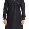 Black Linen Pathani Set