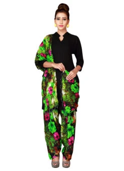 Black N Green Cotton Semi Patiala Pant After Six Wear -C Bazaar Shop black n green cotton semi patiala pant wbpat082 u