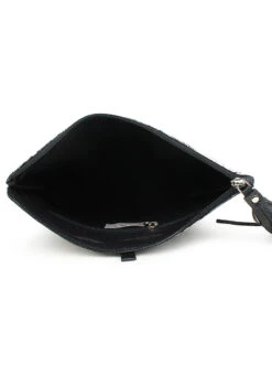 Black N Grey Polyster Clutch