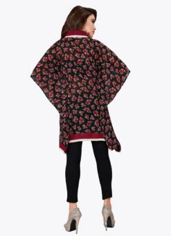 Black N Maroon Georgette Kaftan After Six Wear -C Bazaar Shop black n maroon georgette kaftan kfmnc006 b